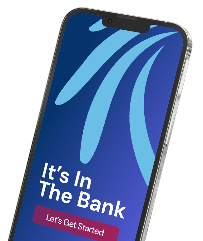 iphone screen says "It's in the Bank