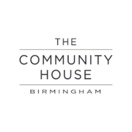 Text logo that says "The Community House Birmingham"